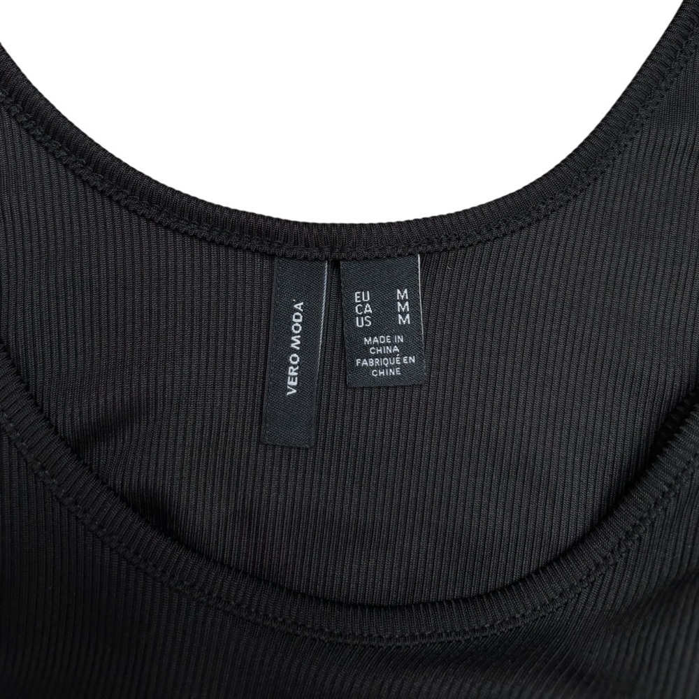 NEW, Vero Moda, Ribbed Bodysuit, Black, Size M - Picture 2 of 9
